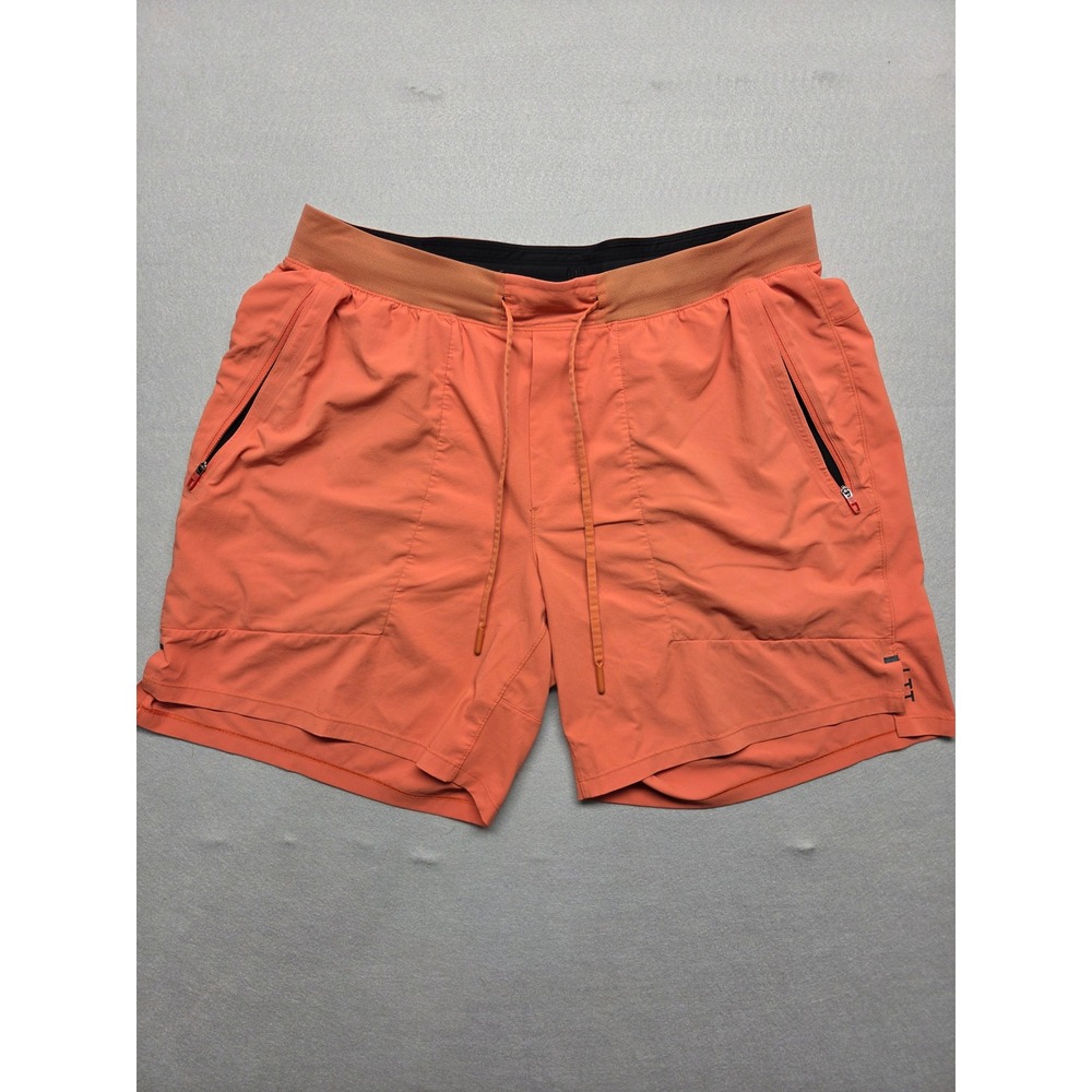 Lululemon License to Train LTT Shorts Mens XL Orange Athletic Gym Training 7"